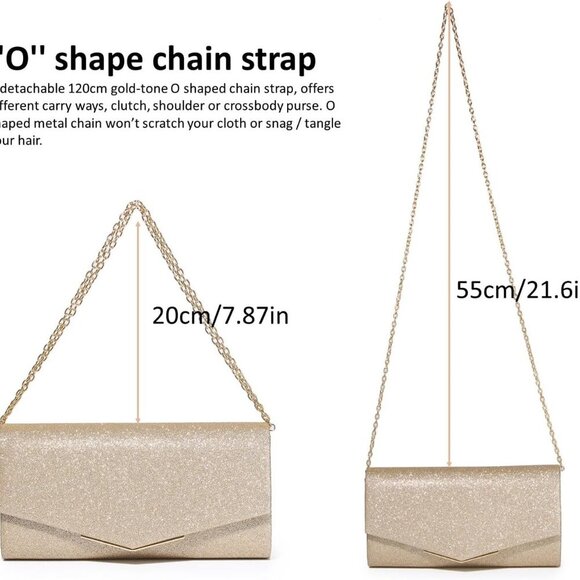 Sequins Clutch Evening Bag Women Small Pouch Crossbody for Wedding Party - Picture 5 of 9